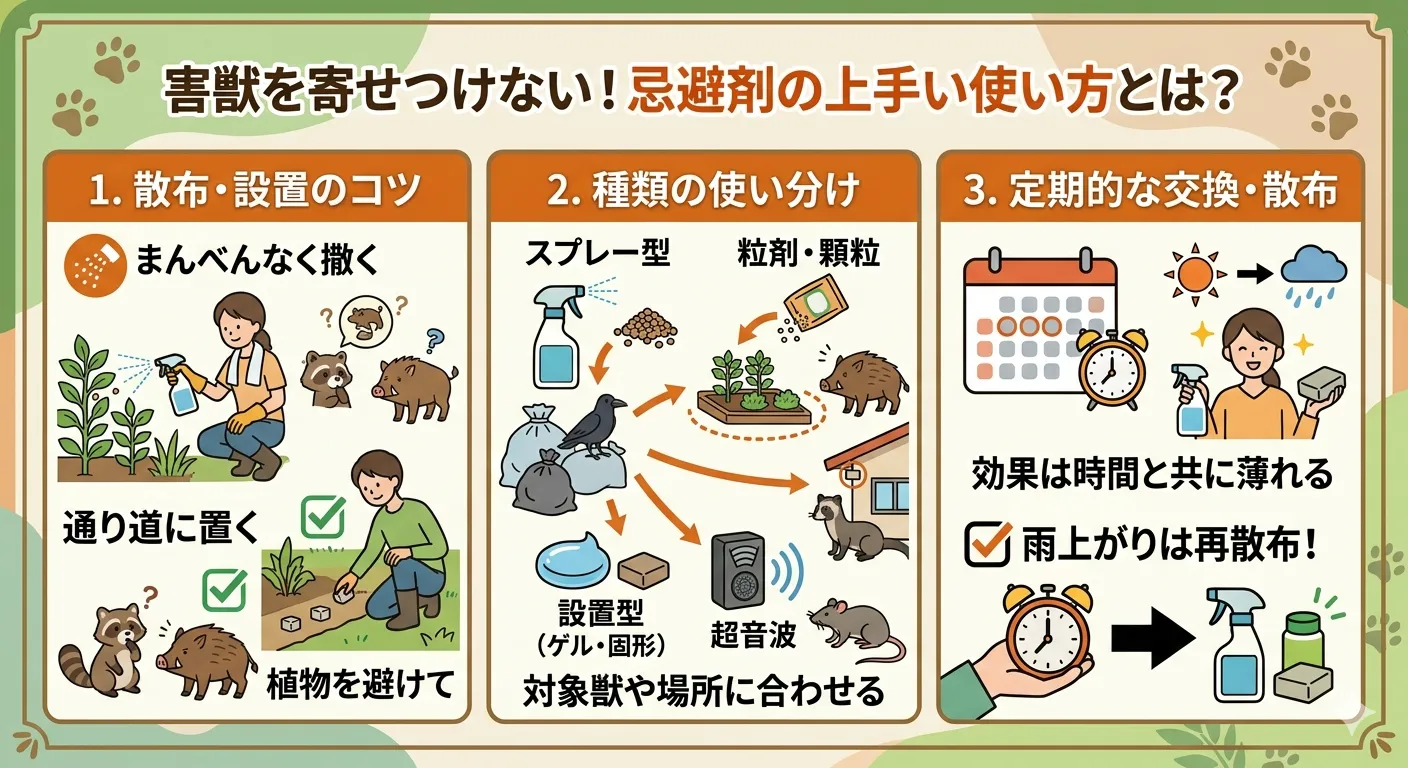 害獣を寄せつけない！忌避剤の上手い使い方とは？プロが教える使い方と注意点